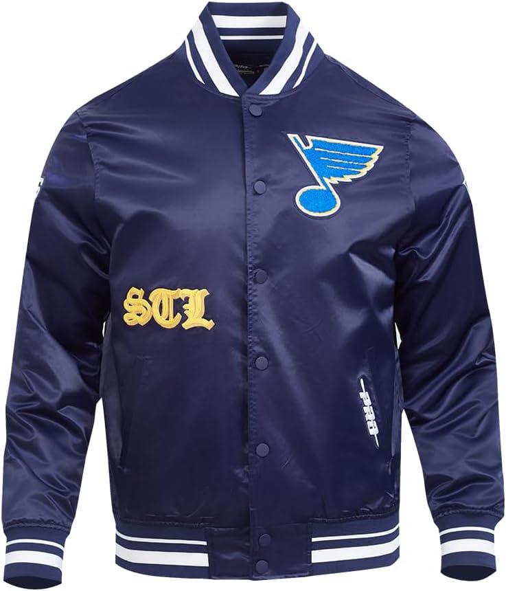 imagePro Standard Mens NHL Old English Satin JacketMidnight Navy