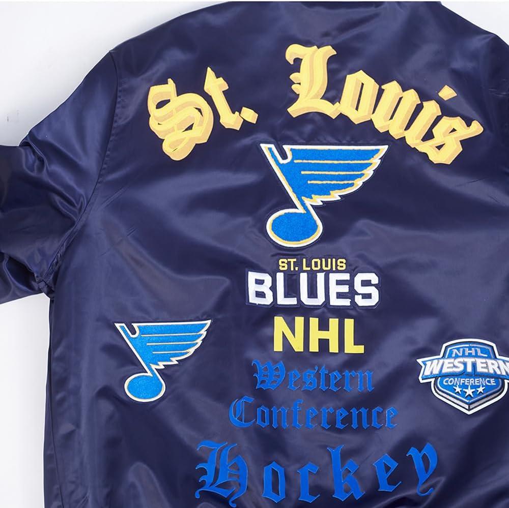 imagePro Standard Mens NHL Old English Satin JacketMidnight Navy