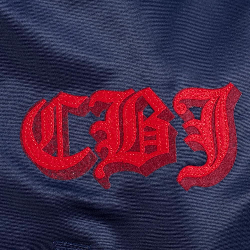 imagePro Standard Mens NHL Old English Satin JacketMidnight NavyRedMidnight Navy