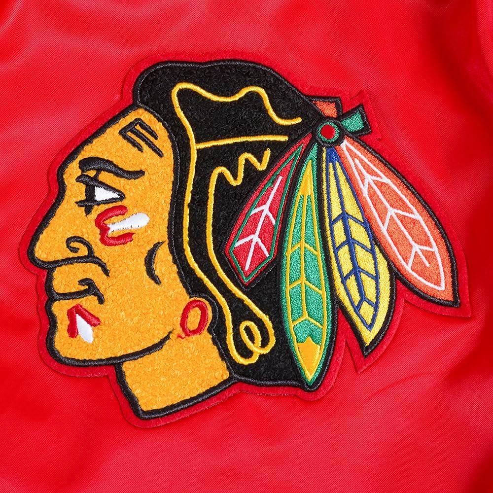 imagePro Standard Mens NHL Old English Satin JacketRedBlack