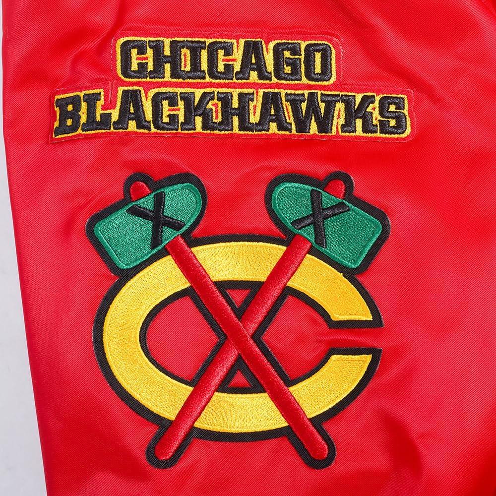 imagePro Standard Mens NHL Old English Satin JacketRedBlack
