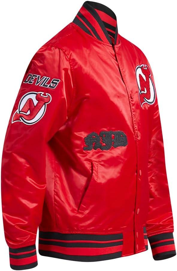 imagePro Standard Mens NHL Old English Satin JacketRedBlack