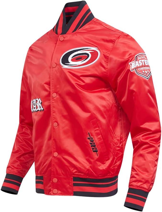 imagePro Standard Mens NHL Old English Satin JacketRedBlack