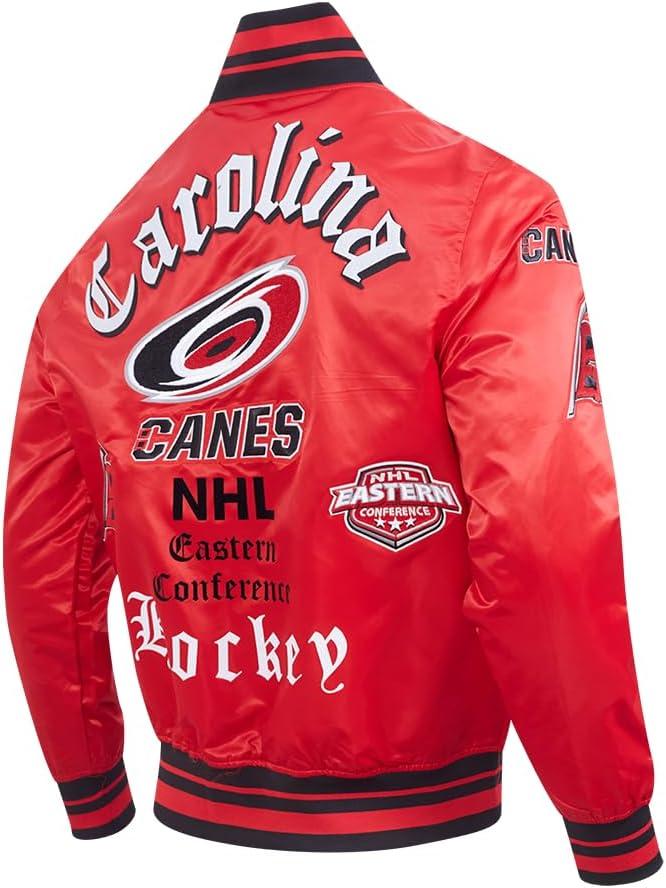 imagePro Standard Mens NHL Old English Satin JacketRedBlack