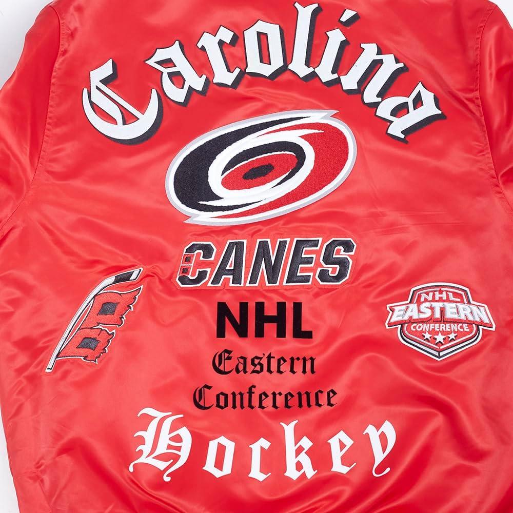 imagePro Standard Mens NHL Old English Satin JacketRedBlack