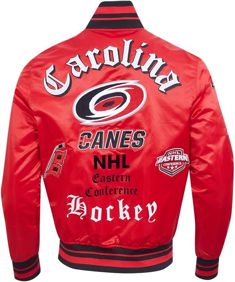 imagePro Standard Mens NHL Old English Satin JacketRedBlack
