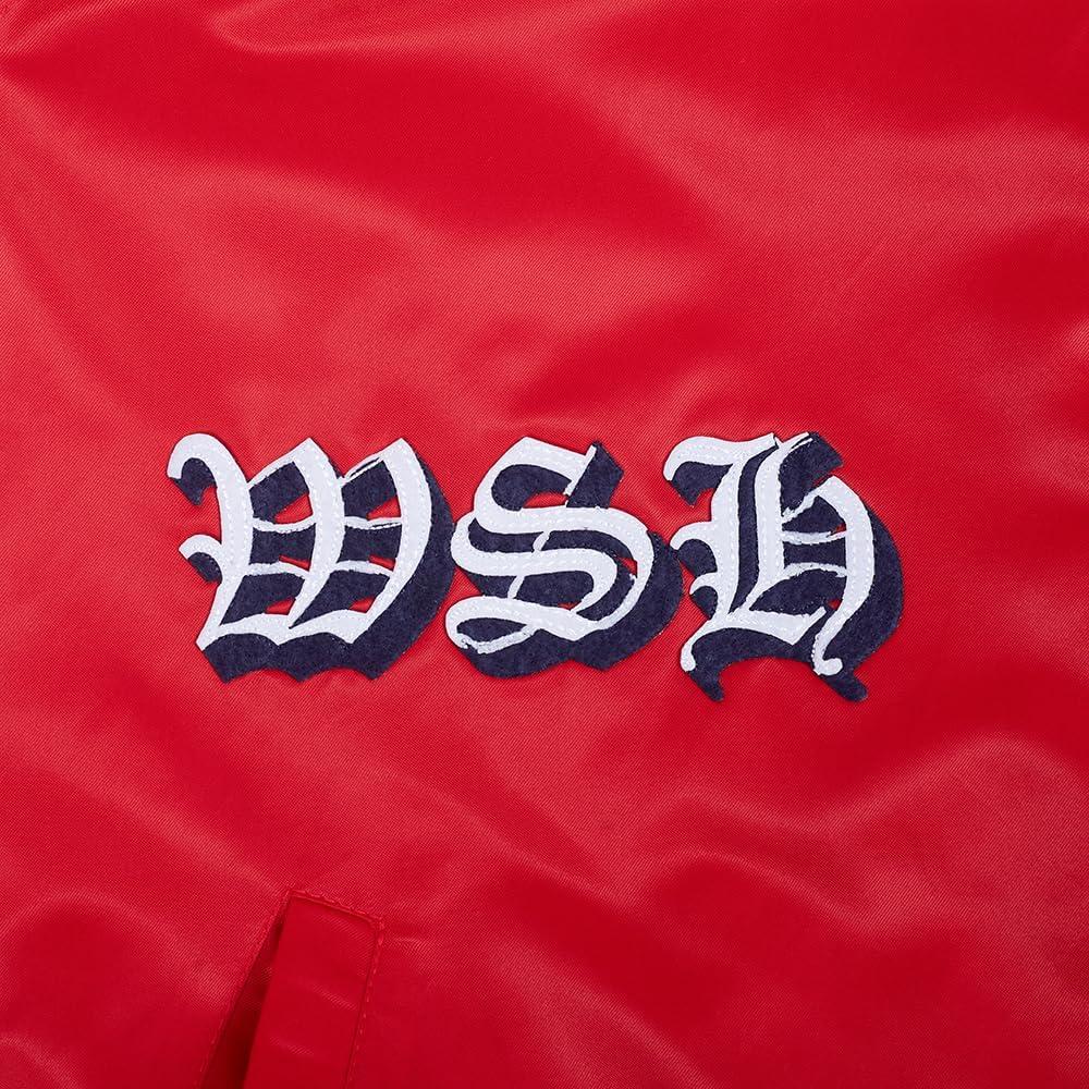 imagePro Standard Mens NHL Old English Satin JacketRedMidnight NavyRed