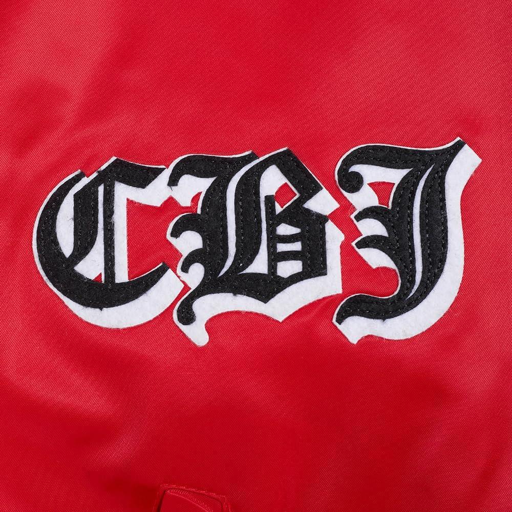 imagePro Standard Mens NHL Old English Satin JacketRedMidnight NavyRed