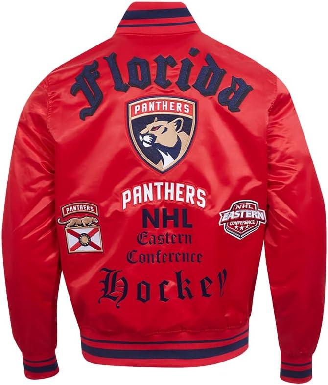 imagePro Standard Mens NHL Old English Satin JacketRedMidnight NavyRed