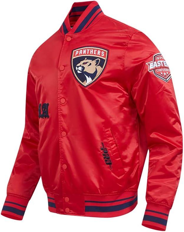 imagePro Standard Mens NHL Old English Satin JacketRedMidnight NavyRed