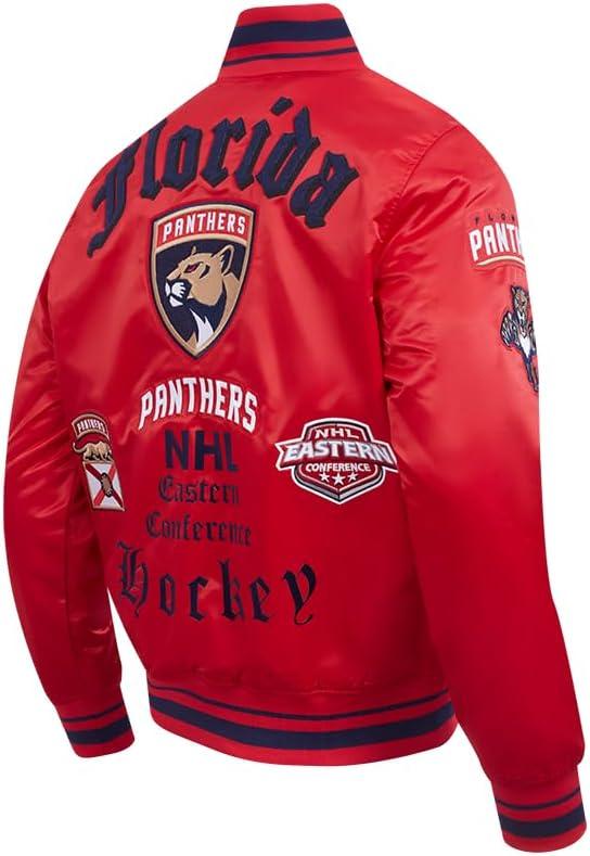 imagePro Standard Mens NHL Old English Satin JacketRedMidnight NavyRed