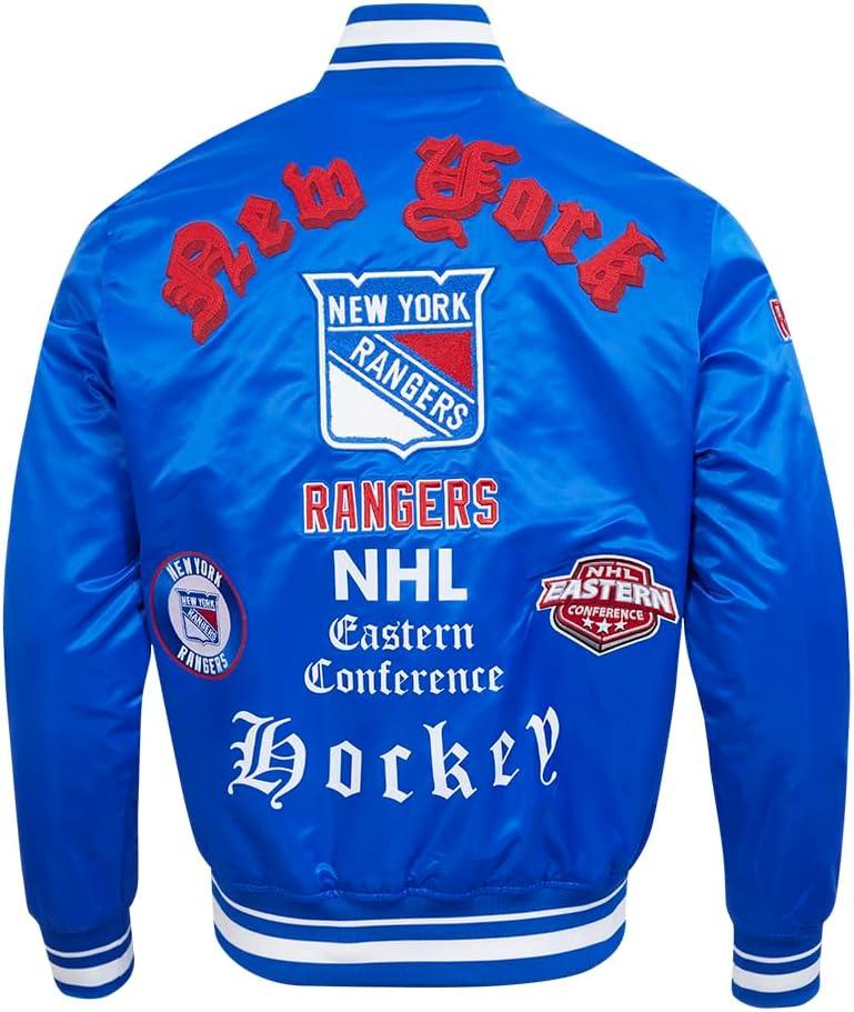 imagePro Standard Mens NHL Old English Satin JacketRoyal Blue