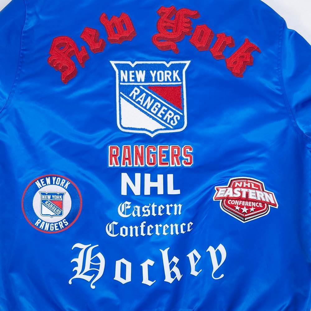 imagePro Standard Mens NHL Old English Satin JacketRoyal Blue