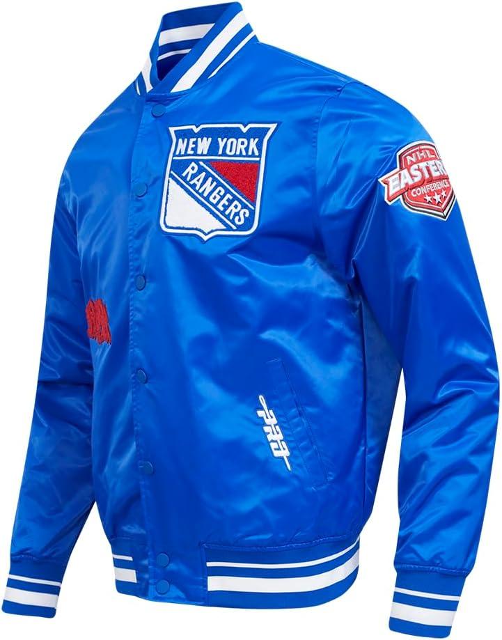 imagePro Standard Mens NHL Old English Satin JacketRoyal Blue