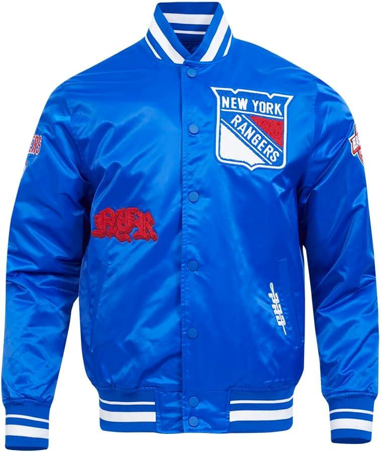 imagePro Standard Mens NHL Old English Satin JacketRoyal Blue