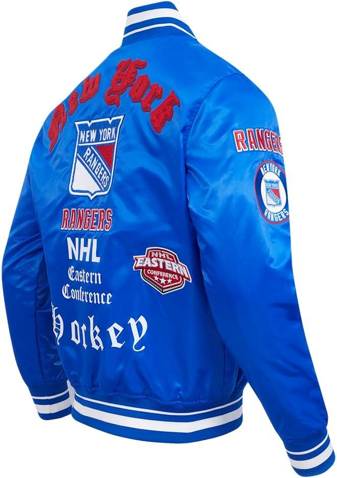 imagePro Standard Mens NHL Old English Satin JacketRoyal Blue