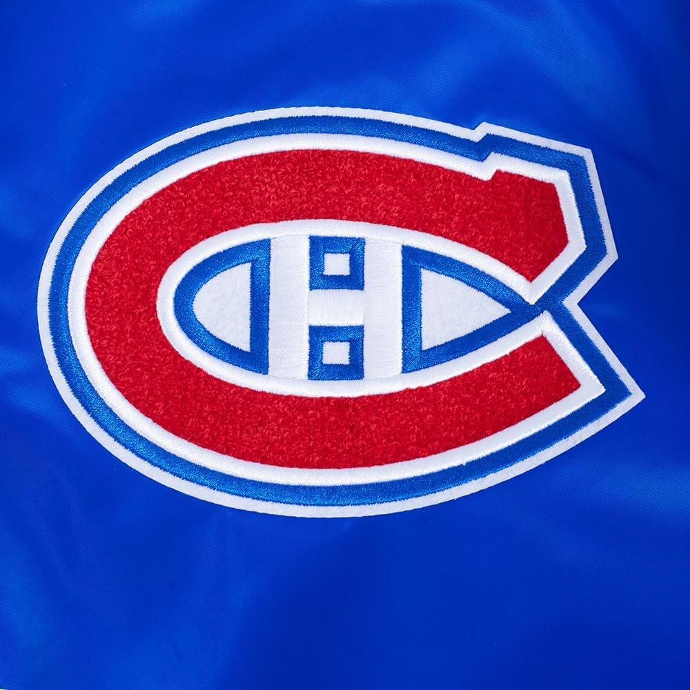 imagePro Standard Mens NHL Old English Satin JacketRoyal BlueRed