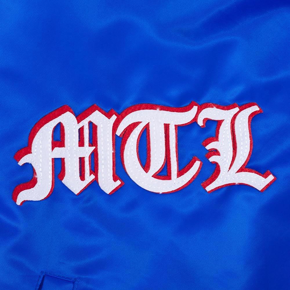 imagePro Standard Mens NHL Old English Satin JacketRoyal BlueRed