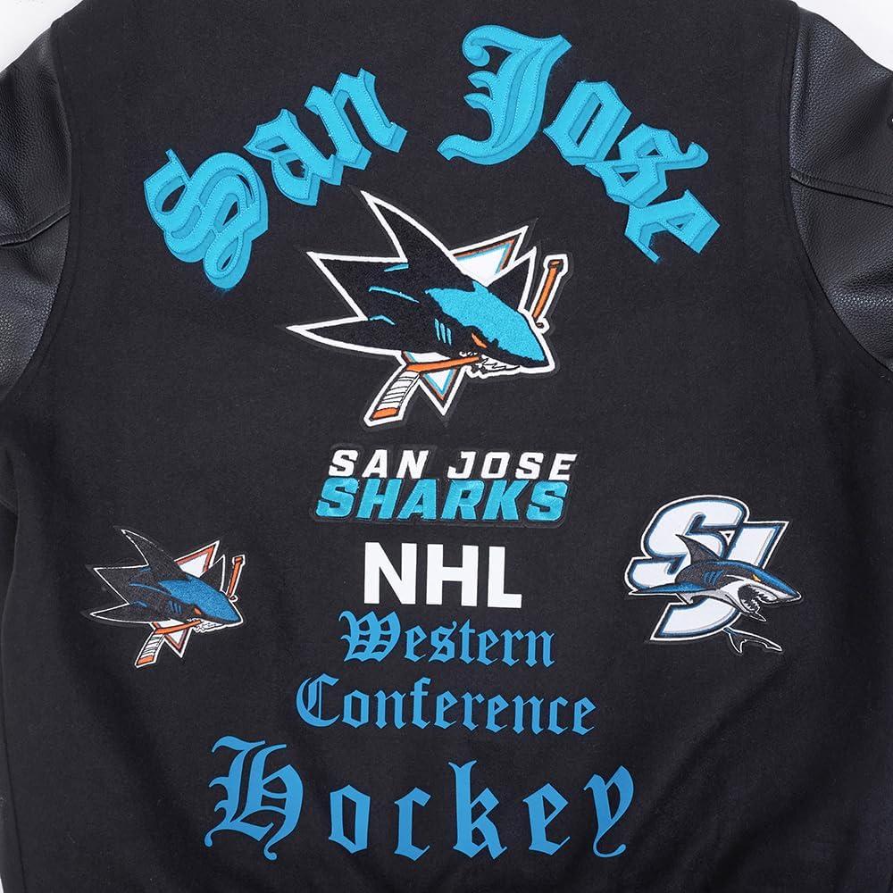 imagePro Standard Mens NHL Old English Varsity JacketBlackGray