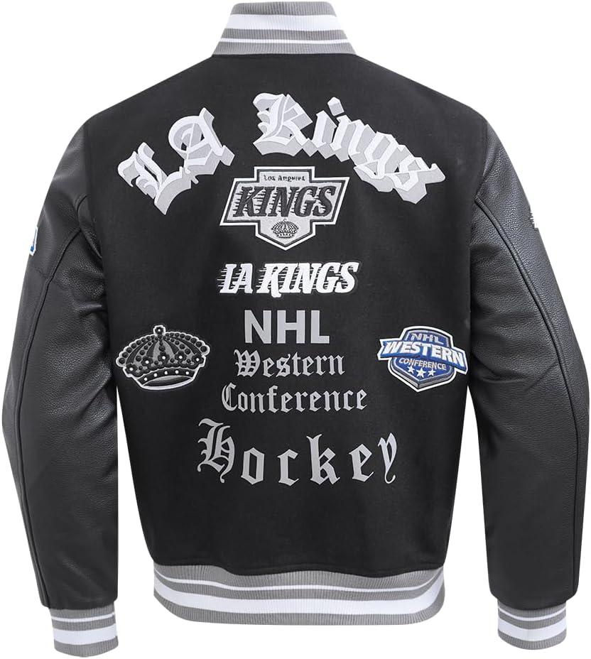 imagePro Standard Mens NHL Old English Varsity JacketBlackGray