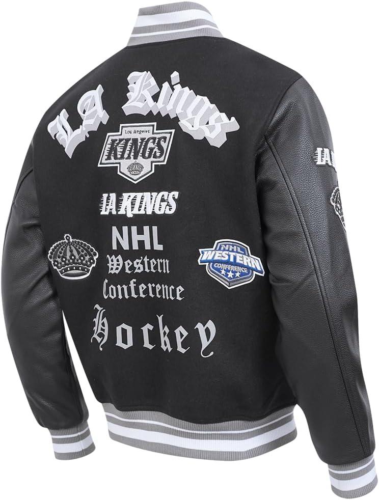 imagePro Standard Mens NHL Old English Varsity JacketBlackGray