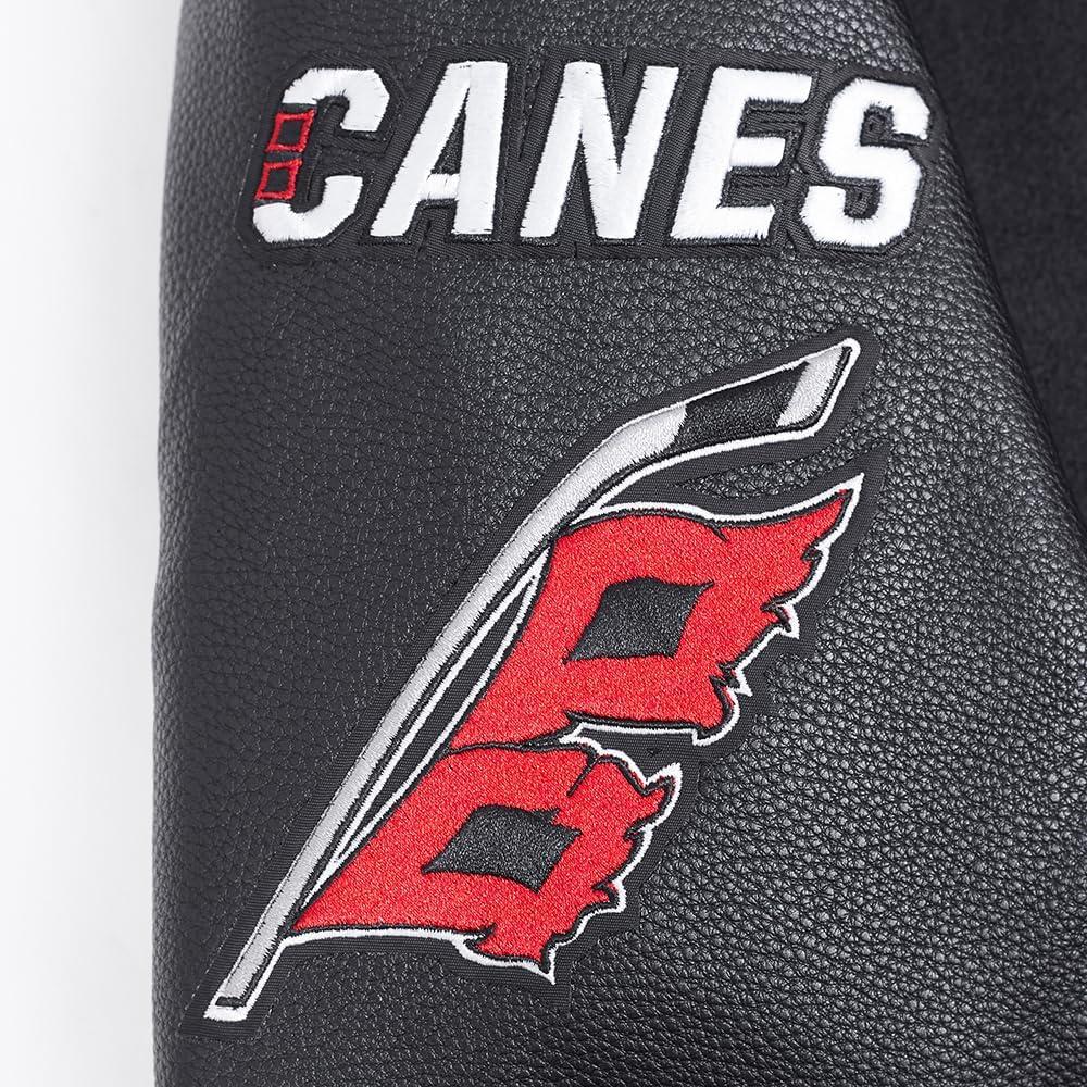 imagePro Standard Mens NHL Old English Varsity JacketBlackRedBlack