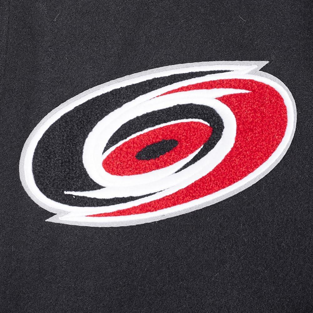 imagePro Standard Mens NHL Old English Varsity JacketBlackRedBlack
