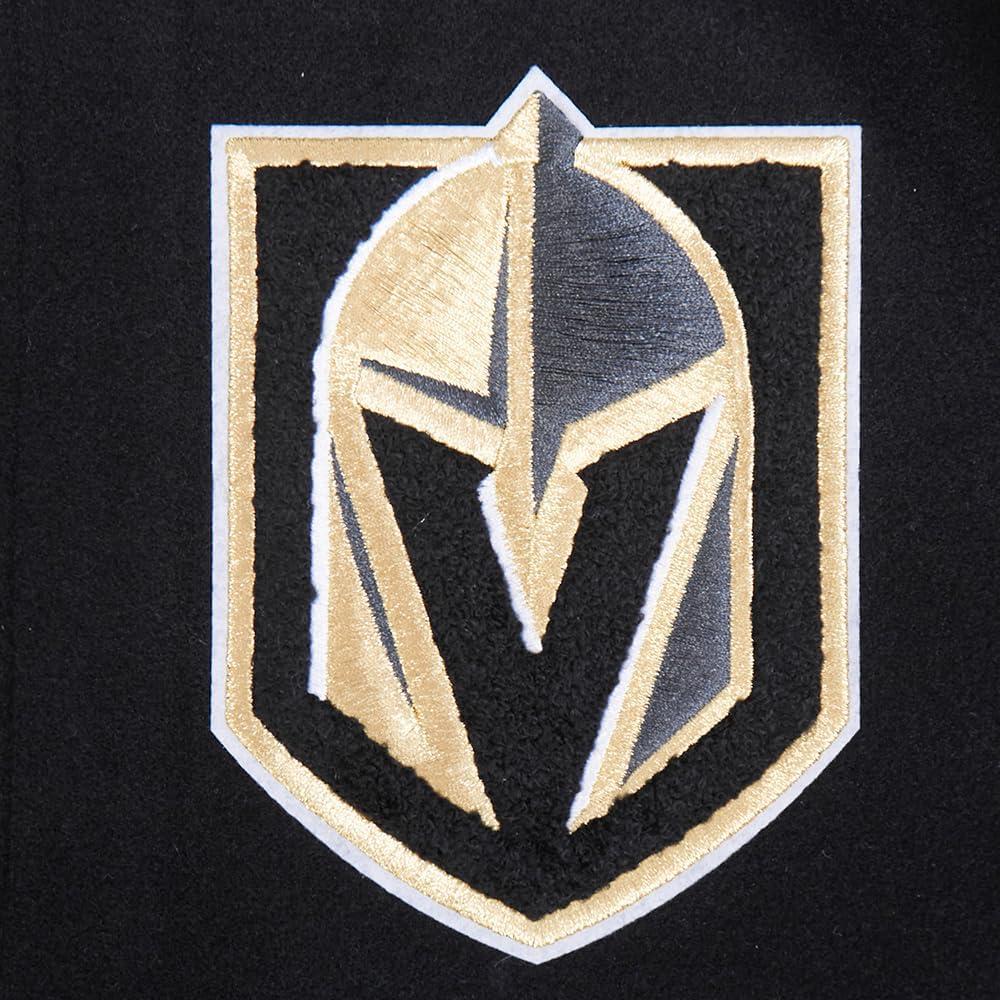 imagePro Standard Mens NHL Old English Varsity JacketBlackWhite