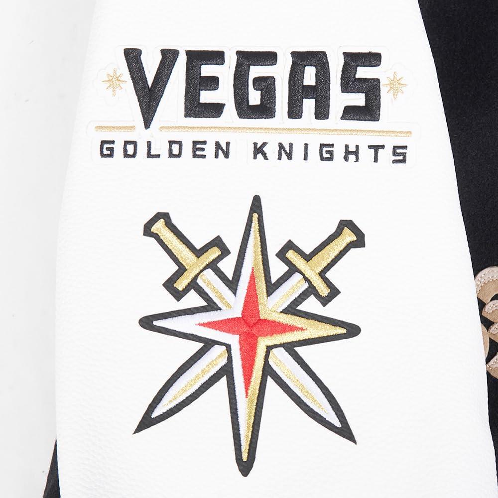 imagePro Standard Mens NHL Old English Varsity JacketBlackWhite