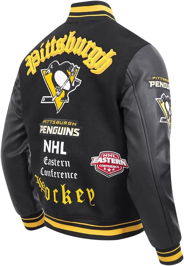imagePro Standard Mens NHL Old English Varsity JacketBlackYellow