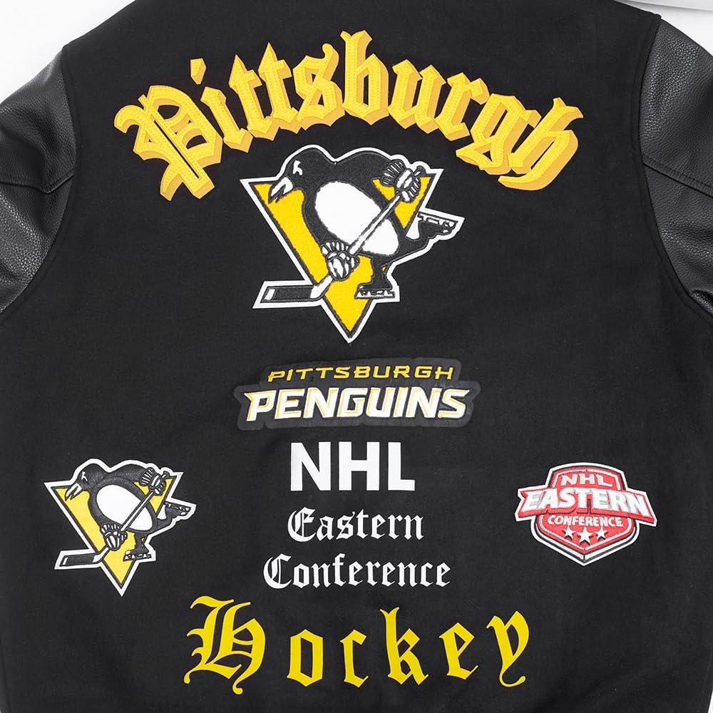 imagePro Standard Mens NHL Old English Varsity JacketBlackYellow