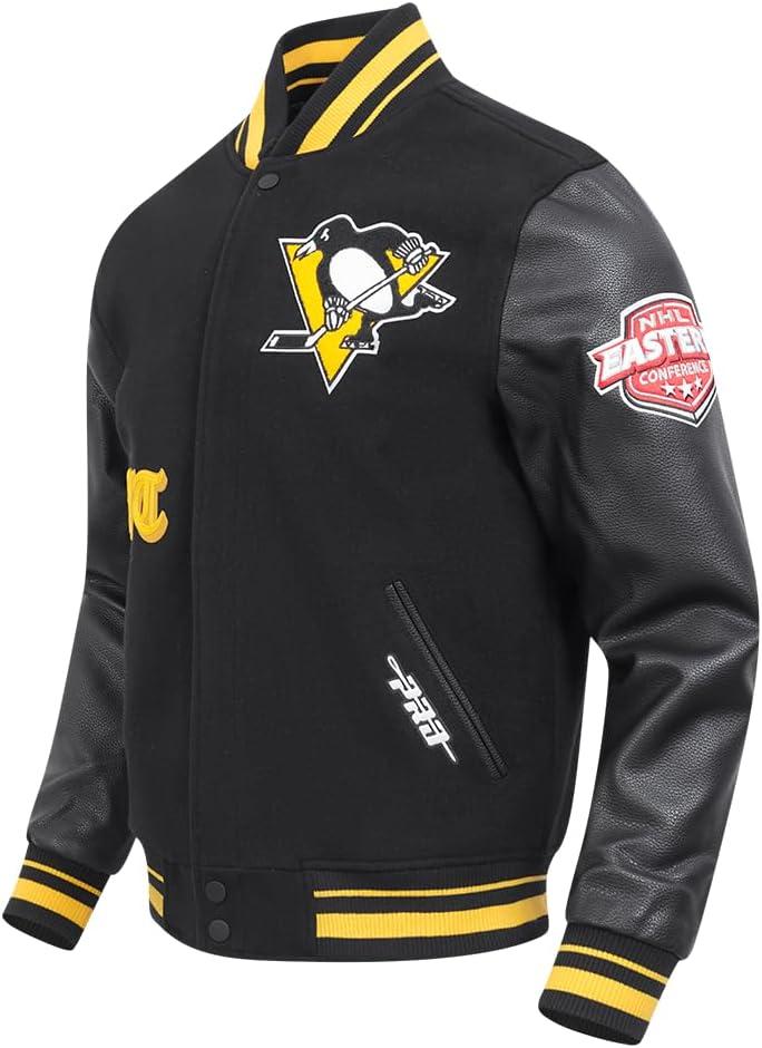 imagePro Standard Mens NHL Old English Varsity JacketBlackYellow
