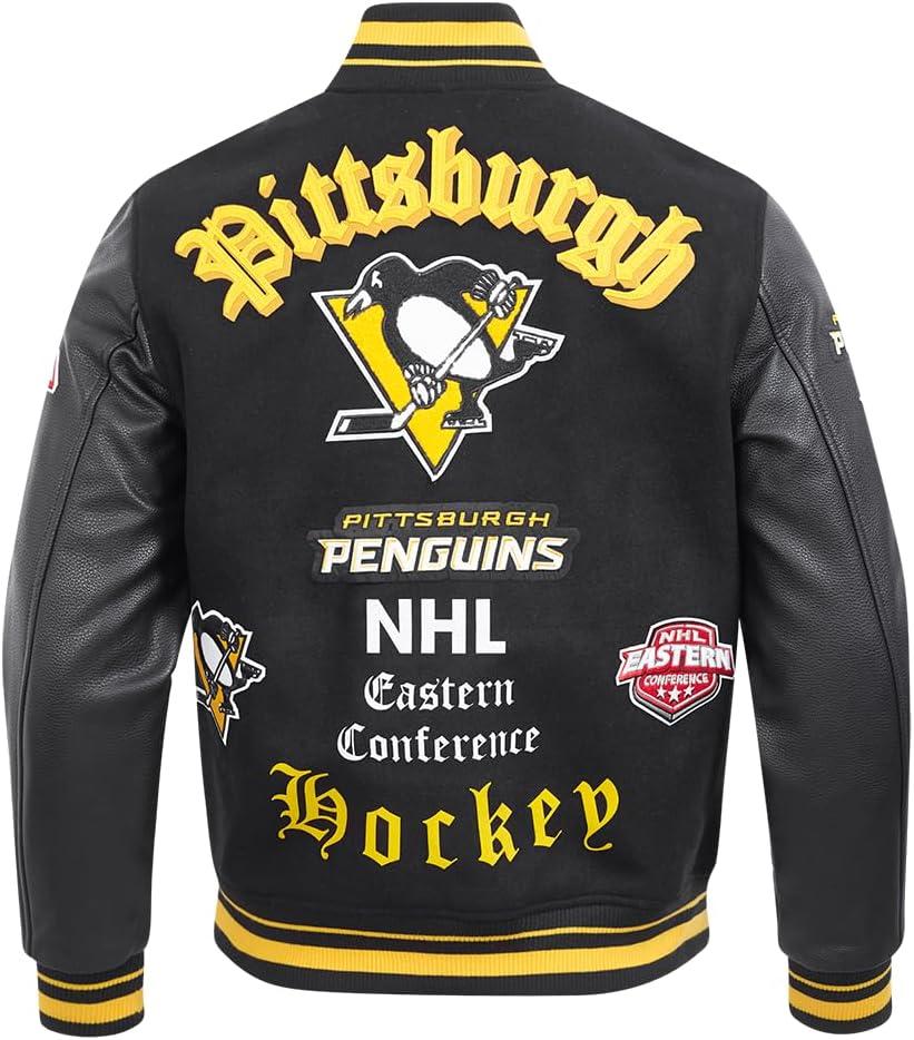 imagePro Standard Mens NHL Old English Varsity JacketBlackYellow