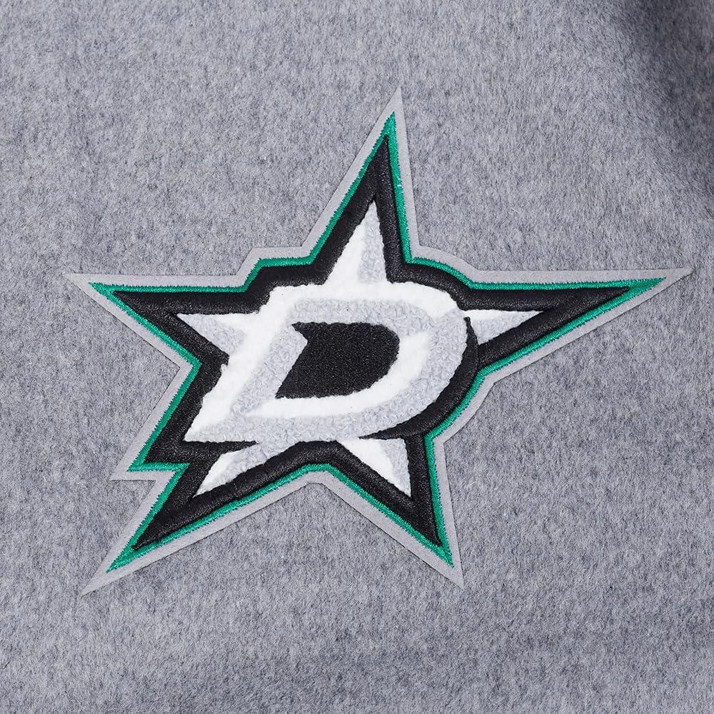 imagePro Standard Mens NHL Old English Varsity JacketHeather GreyWhiteBlack