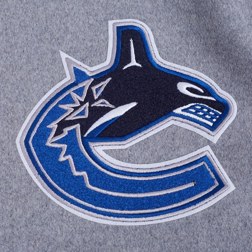 imagePro Standard Mens NHL Old English Varsity JacketHeather GreyWhiteMidnight Navy