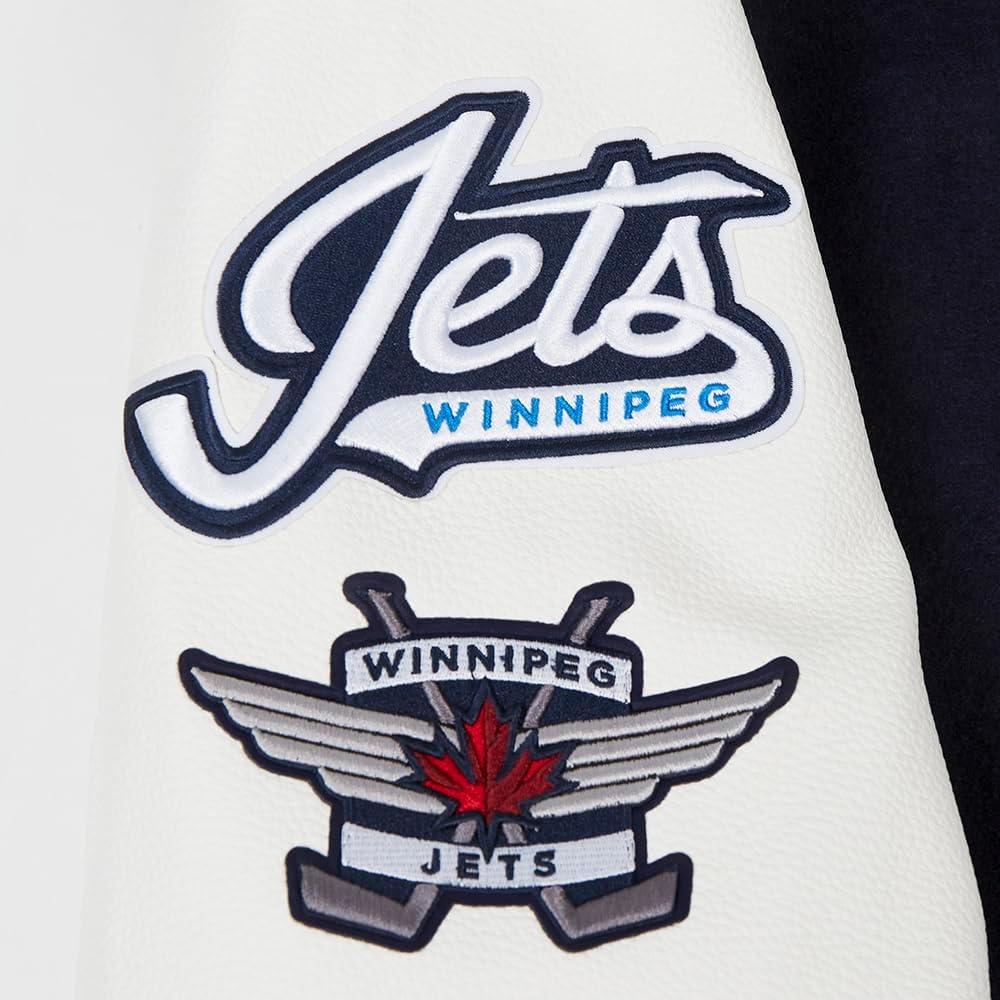 imagePro Standard Mens NHL Old English Varsity JacketMidnight NavyWhite