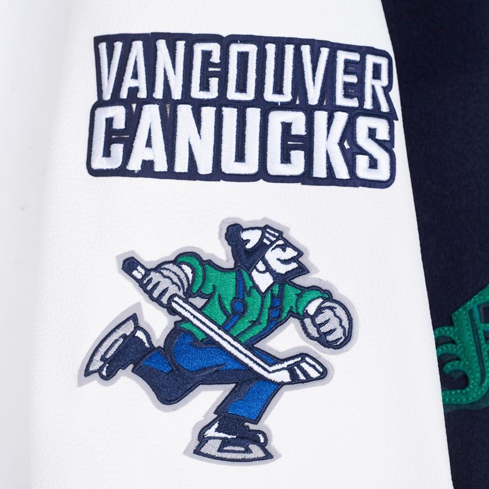 imagePro Standard Mens NHL Old English Varsity JacketMidnight NavyWhite