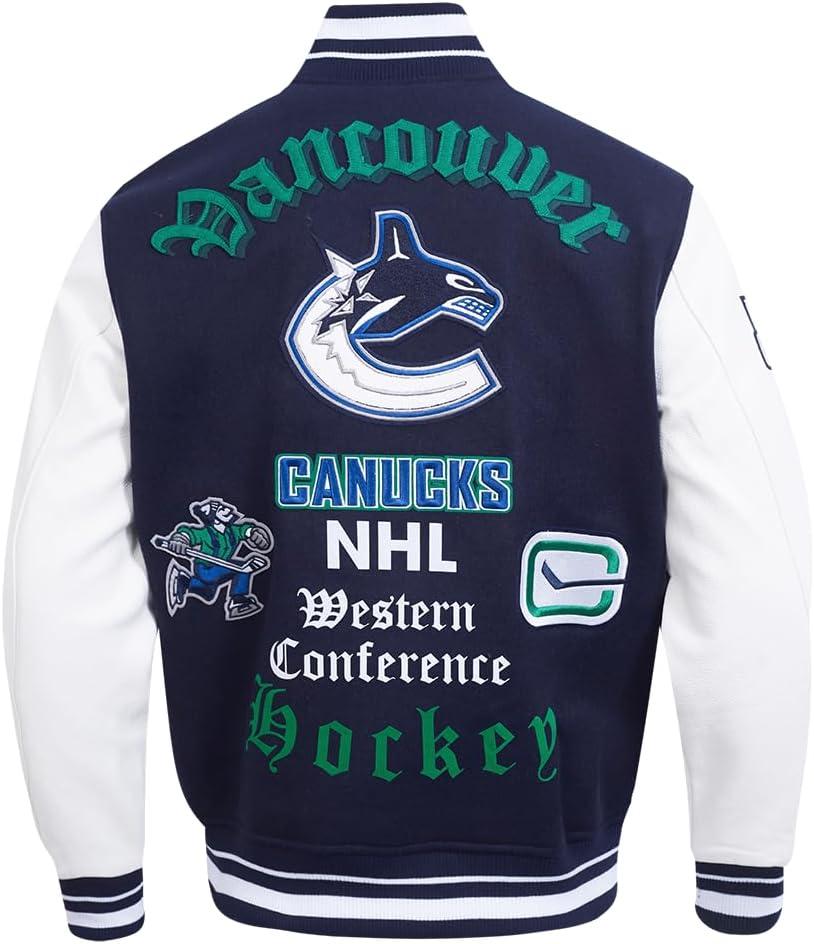 imagePro Standard Mens NHL Old English Varsity JacketMidnight NavyWhite