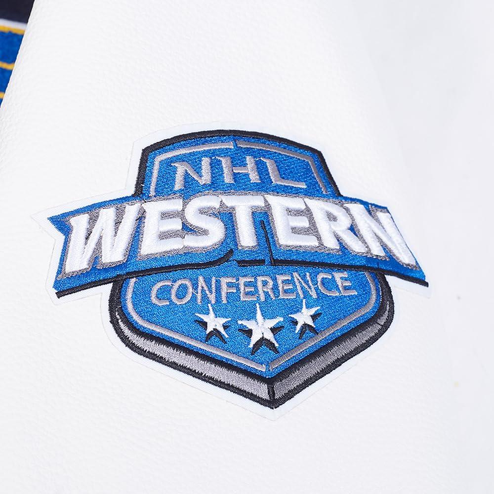 imagePro Standard Mens NHL Old English Varsity JacketMidnight NavyWhite