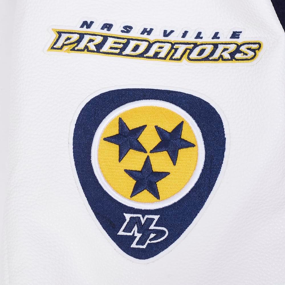 imagePro Standard Mens NHL Old English Varsity JacketMidnight NavyWhite