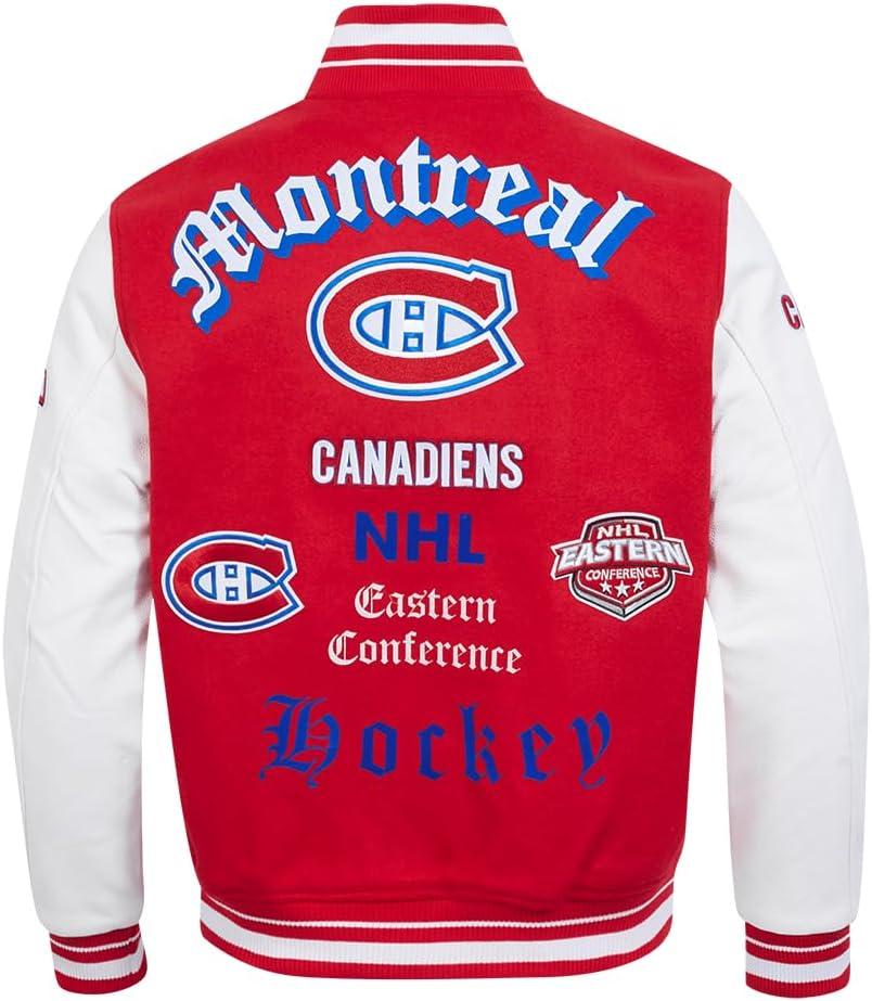 imagePro Standard Mens NHL Old English Varsity JacketRedWhite