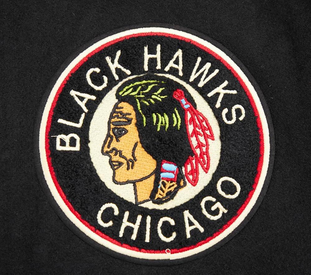 imagePro Standard Mens NHL Retro Classics Varsity JacketBlackRedBlack