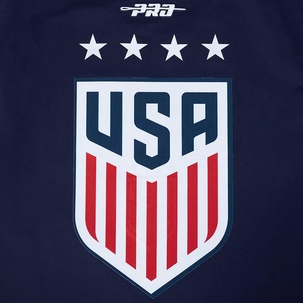 imagePro Standard Mens Ussf USWNT Soccer Classic Chenille Standard Cotton Short Sleeve ShirtMidnight Navy