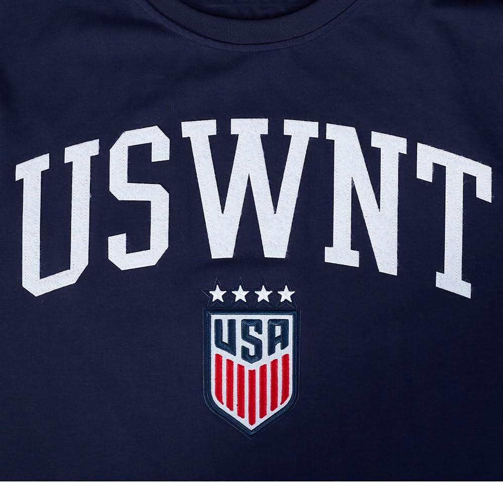 imagePro Standard Mens Ussf USWNT Soccer Classic Chenille Standard Cotton Short Sleeve ShirtMidnight Navy