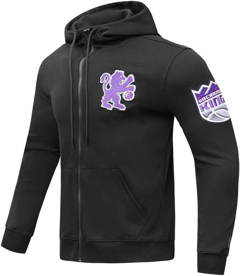 imagePro Standard NBA mens Mens Nba Classic Chenille Cotton Double Knit Full Zip HoodieBlack