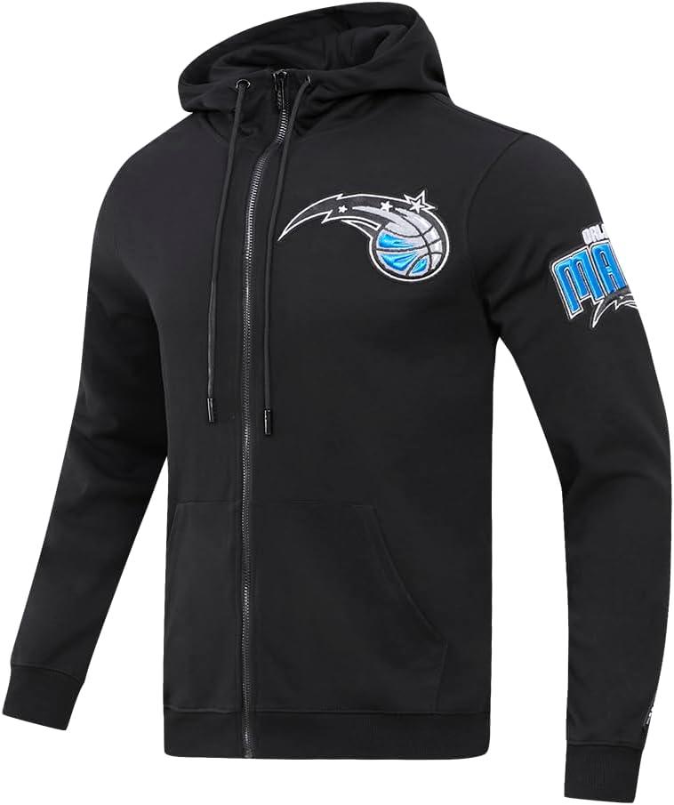 imagePro Standard NBA mens Mens Nba Classic Chenille Cotton Double Knit Full Zip HoodieBlack