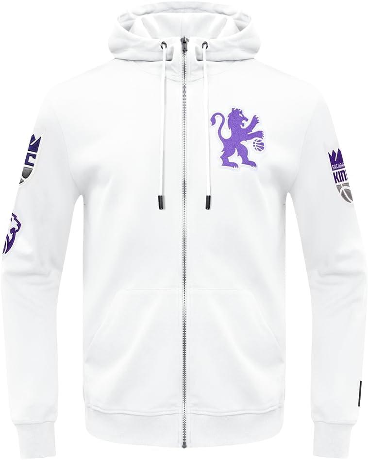 imagePro Standard NBA mens Mens Nba Classic Chenille Cotton Double Knit Full Zip HoodieWhite