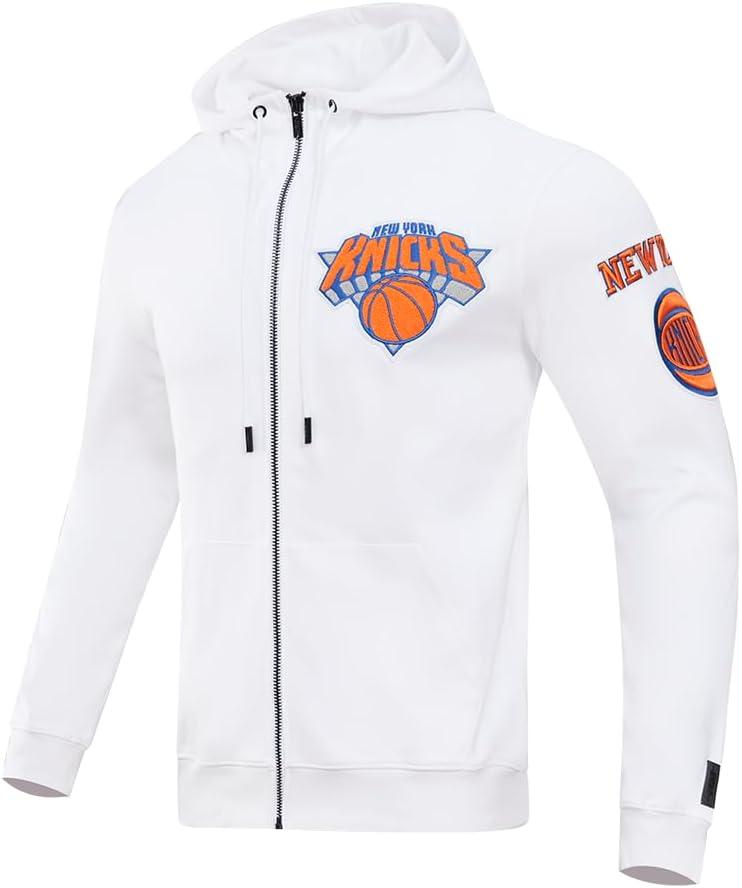 imagePro Standard NBA mens Mens Nba Classic Chenille Cotton Double Knit Full Zip HoodieWhite