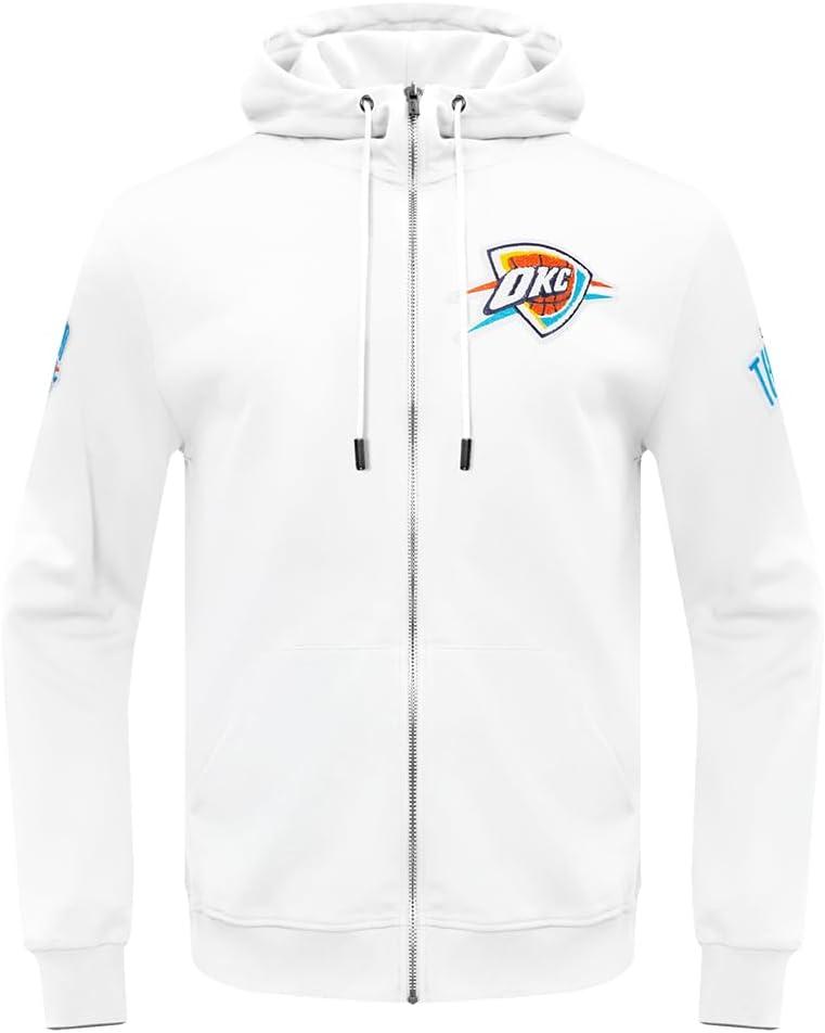 imagePro Standard NBA mens Mens Nba Classic Chenille Cotton Double Knit Full Zip HoodieWhite
