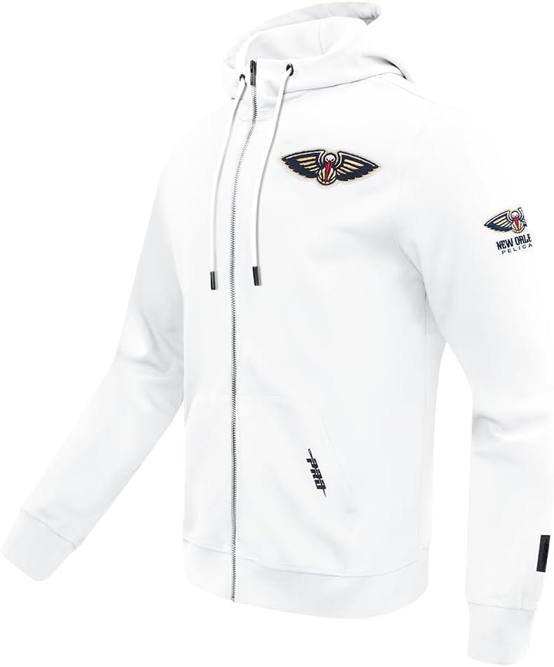 imagePro Standard NBA mens Mens Nba Classic Chenille Cotton Double Knit Full Zip HoodieWhite